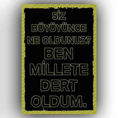 Siz Büyüyünce... Retro Ahşap Poster