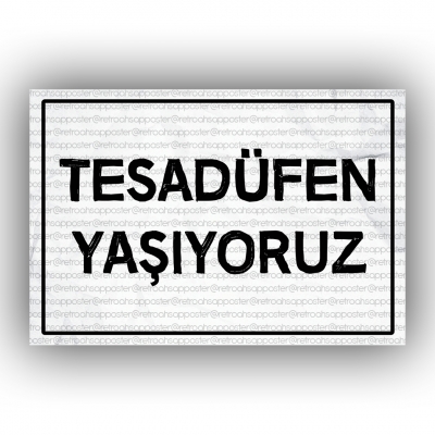 Tesadüfen Yaşıyoruz  Retro Ahşap Poster