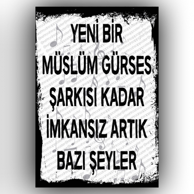 Yeni bir Müslüm Gürses Retro Ahşap Poster