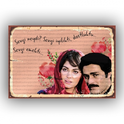 Yeşilçam Al Yazmalım Retro Ahşap Poster