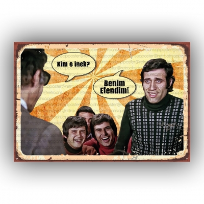 Yeşilçam Hababam Sınıfı Retro Ahşap Poster