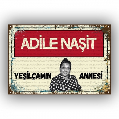 Yeşilçamın Annesi Adile Naşit Retro Ahşap Poster