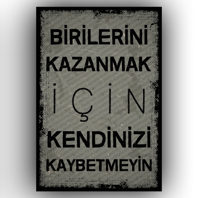 Birilerini Kazanmak İçin...  Retro Ahşap Poster