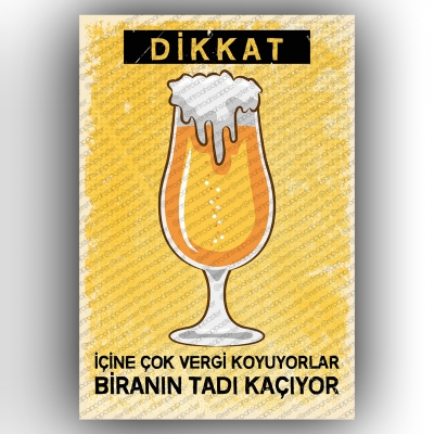 Çok Vergi Ahşap Retro Poster