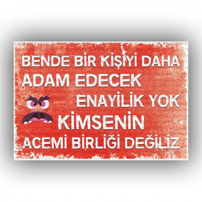 Enayilik yok... Ahşap Retro Poster