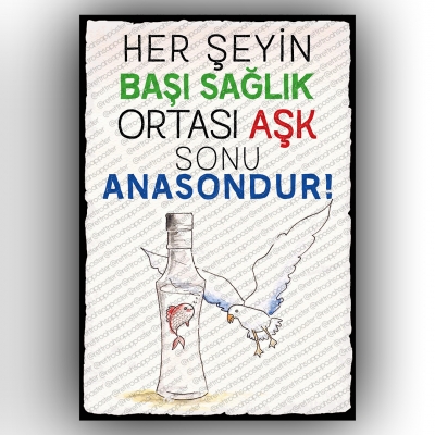 Her şeyin başı sağlık Ahşap Retro Poster