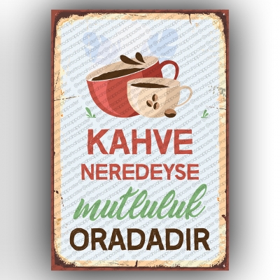 Kahve Retro Ahşap Poster