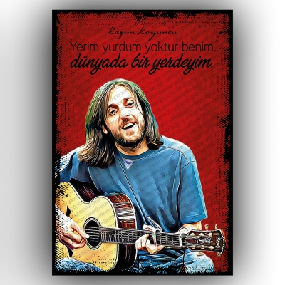 Kazım Koyuncu  Retro Ahşap Poster