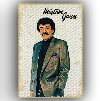 Müslüm Gürses Ahşap Retro Poster