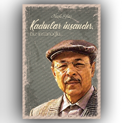 Neşet Ertaş Ahşap Retro Poster