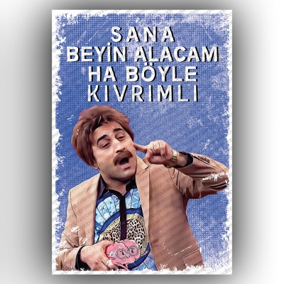 Sana beyin alacam - Güldür Güldür Ahşap Retro Poster