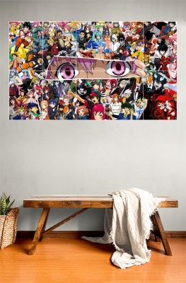 Anime 10 Parçalı Ahşap Mdf Tablo Seti