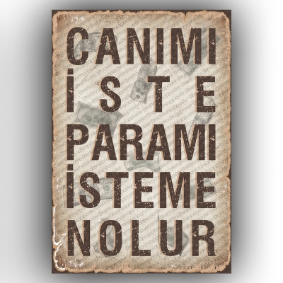 Canımı İste Retro Ahşap Poster