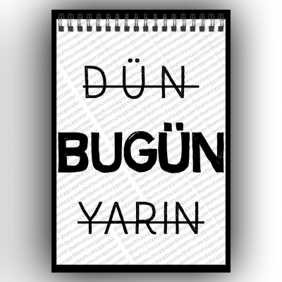 Dün Bugun Yarın Retro Ahşap Poster
