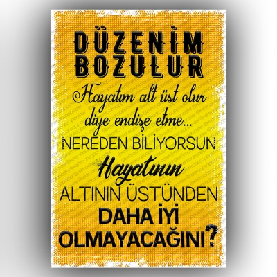 Düzenim Bozulur;) Ahşap Retro Vintage Poster 