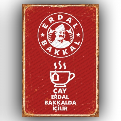 Erdal Bakkal Ahşap Retro Poster