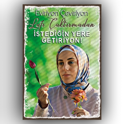 Eviriyon Çeviriyon...;) Ahşap Retro Vintage Poster 