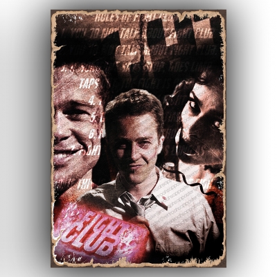 Fight Club - Dövüş Klübü  film Ahşap Retro Poster