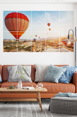 Kapadokya Balon 10  Parçalı Ahşap Mdf Tablo Seti