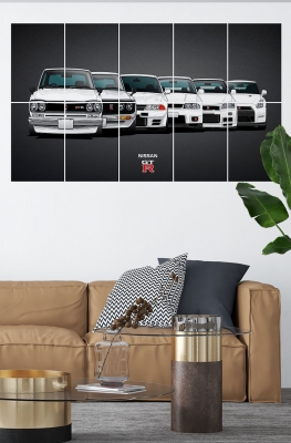 Nissan Gtr 10  Parçalı Ahşap Mdf Tablo Seti