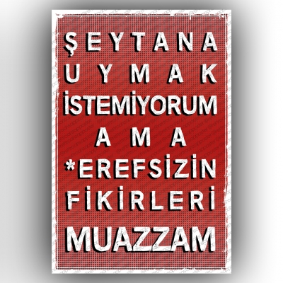 Şeytana uymak istemiyorum Retro Ahşap Poster
