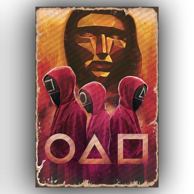 Siquid Game AbiAhşap Retro Poster