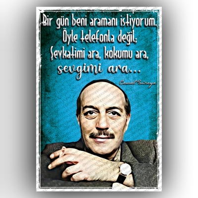 Cemal Süreya Ahşap Poster