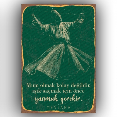 Mevlana  Ahşap Poster