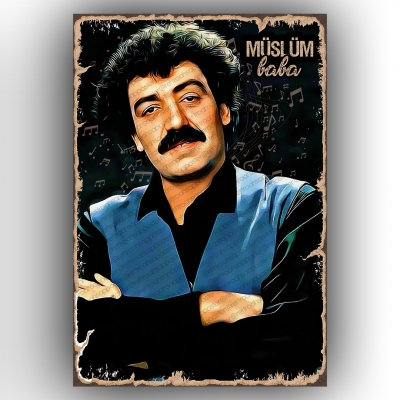 Müslüm Gürses Ahşap Retro Poster