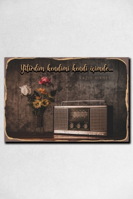 Nazım Hikmet Ahşap Retro Poster