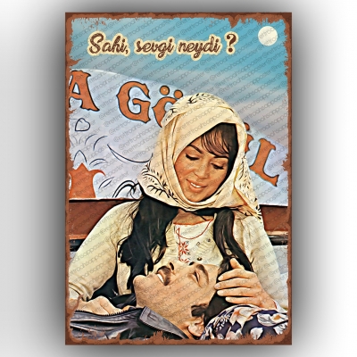 Yeşilçam Al Yazmalım Türkan Şoray Retro Ahşap Poster