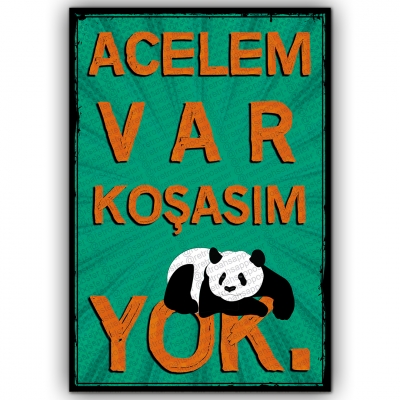 Acelem var Koşasım Yok Ahşap Retro Poster