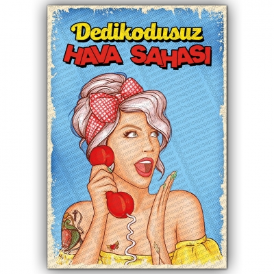 Dedikodusuz Hava Sahası Ahşap Retro Poster