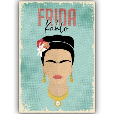 Frida Kahlo Ahşap Retro Poster