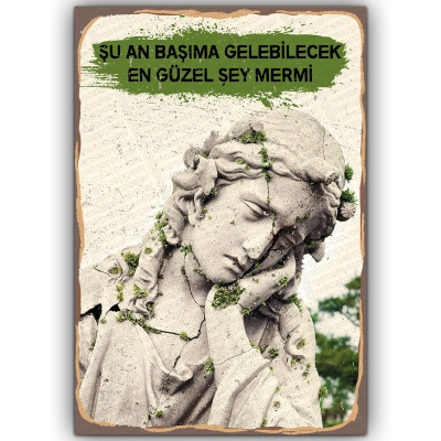 Şu an başıma gelebilecek en güzel şey mermi Ahşap Retro Poster