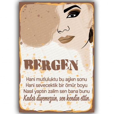 Bergen Hani mutluluktu bu aşkın sonu Ahşap Retro Poster