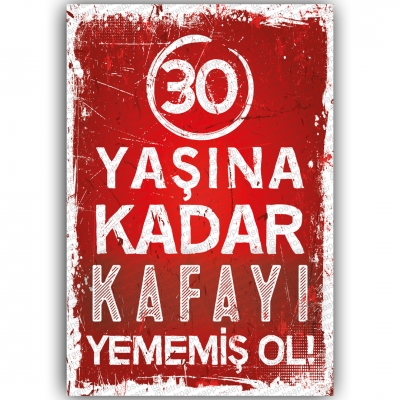 Otuz yaşına kadar kafayı yememiş ol Ahşap Retro Poster