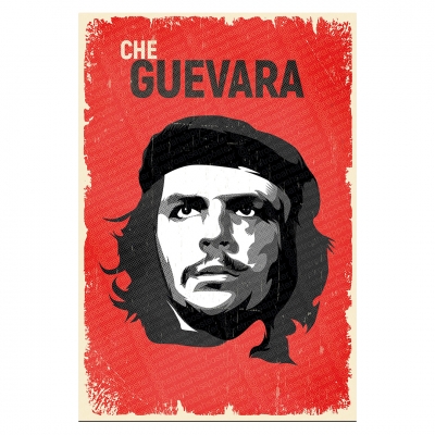 Che Guevara Ahşap Retro Poster