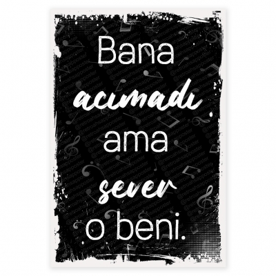 Bana acımadı ama sever o beni Ahşap Retro Poster