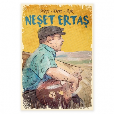 Neşet Ertaş Ahşap Retro Poster