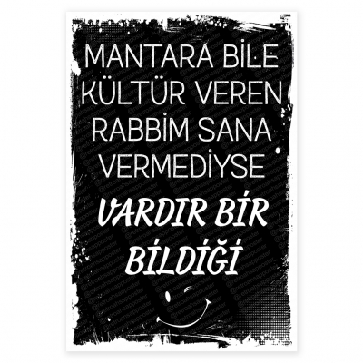Mantara bile kültür veren rabbim sana vermediyse vardır bir bildiği Ahşap Retro Poster