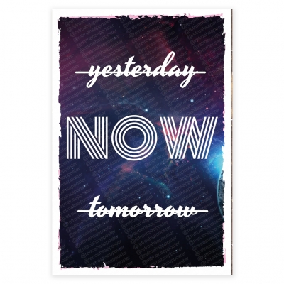 Yesterday Now Tomorrow Ahşap Retro Poster