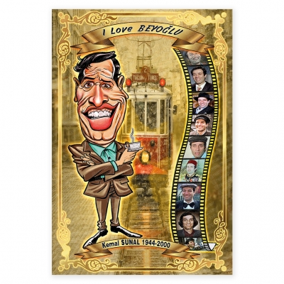 Kemal Sunal I Love Beyoğlu Ahşap Retro Poster