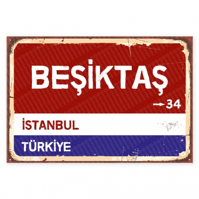 Beşiktaş Ahşap Retro Poster