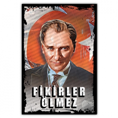 Atatürk Ahşap Retro Vintage Poster 