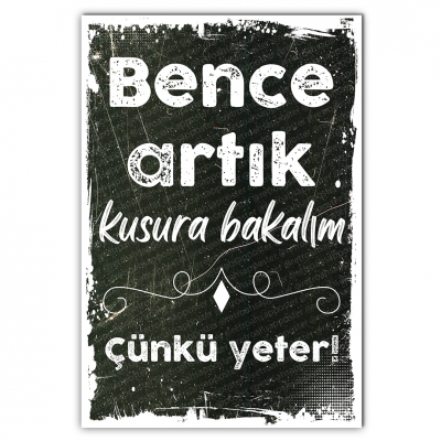 Bence artık kusura bakalım Ahşap Retro Poster