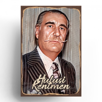 Hulusi Kentmen Yeşilçam Ahşap Retro Vintage Poster 