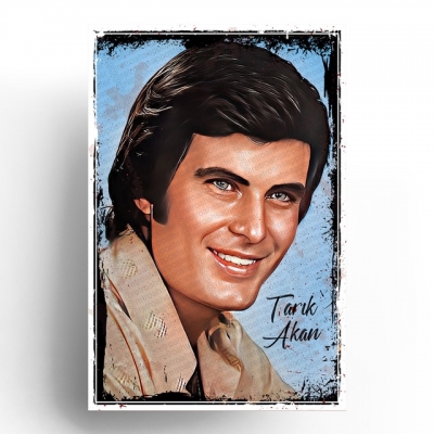 Tarık Akan Ahşap Retro Vintage Poster 
