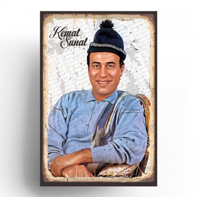 Kemal Sunal Yeşilçam Ahşap Retro Vintage Poster 