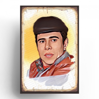 İlyas Salman Yeşilçam Ahşap Retro Vintage Poster 